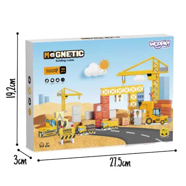 WOOPIE Magnetyczne Kostki Konstrukcyjne Plac Budowy 49 el. - 006