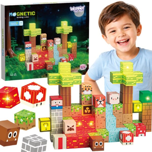 WOOPIE Magnetyczne Klocki Konstrukcyjne Las 75 el. - 001