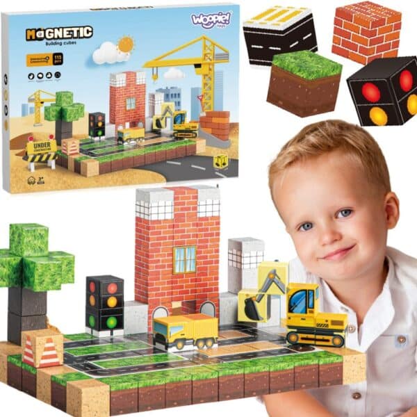 WOOPIE Magnetyczne Klocki Konstrukcyjne Plac Budowy 115 el. - 001