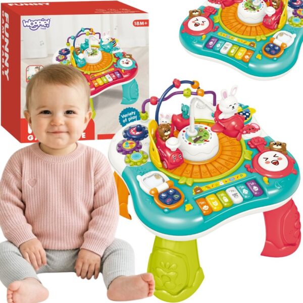 WOOPIE BABY Stolik Edukacyjny Interaktywny 2w1 Pianinko Dźwięki - 001