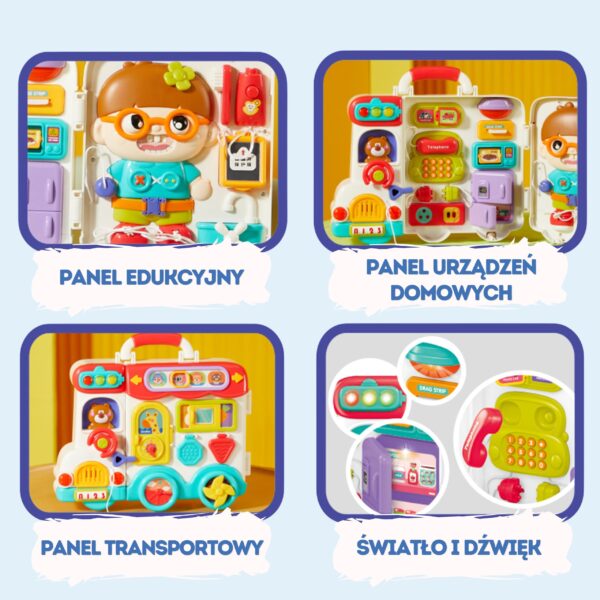 WOOPIE Interaktywna Tablica Manipulacyjna Busy Car Walizka 3w1 Dźwięk Światło - 004