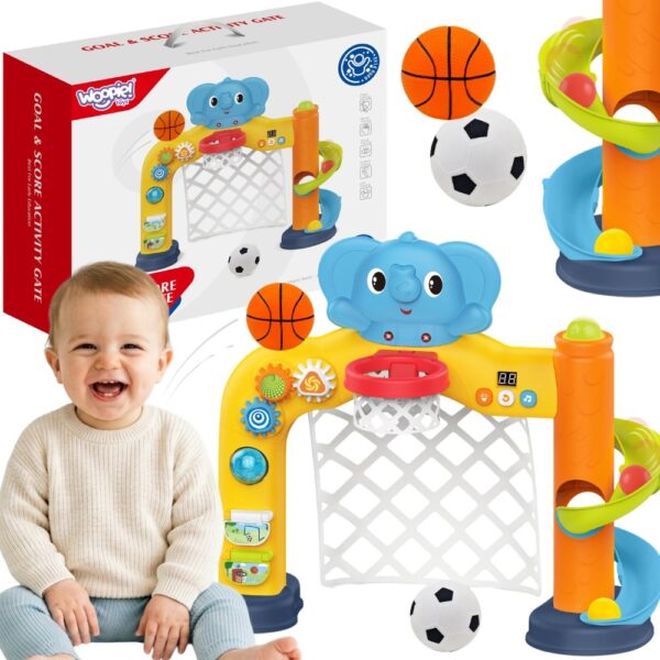 WOOPIE BABY Interaktywne Centrum Sportowe 2w1: Bramka i Kosz ze Słonikiem - 001