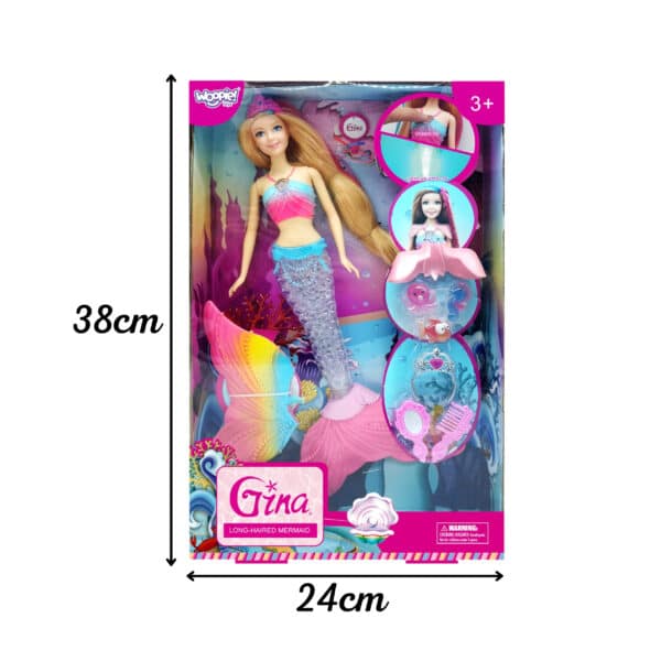 WOOPIE Lalka Syrenka Gina Magiczna Tęczowa z Akcesoriami - 008