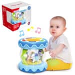 WOOPIE BABY Bębenek Pozytywka Projektor 3w1 Zabawka Muzyczna dla Niemowląt + Walec Roller do Nauki Raczkowania - 001