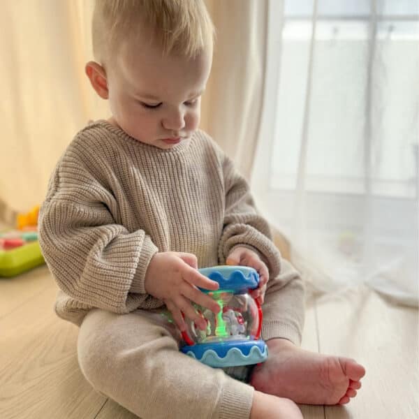 WOOPIE BABY Bębenek Pozytywka Projektor 3w1 Zabawka Muzyczna dla Niemowląt + Walec Roller do Nauki Raczkowania - 003