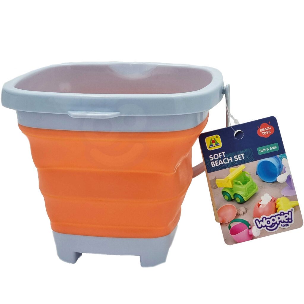 WOOPIE Wiaderko Składane Kwadratowe Pomarańczowe - 001