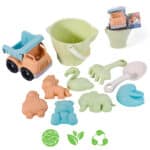 WOOPIE GREEN Zestaw do Piasku w Wiaderku z Samochodem 11 el. BIODEGRADOWALNY ORGANICZNY MATERIAŁ - 001