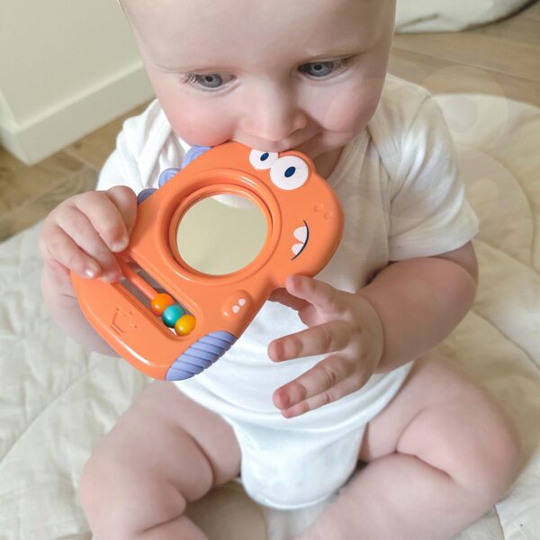 WOOPIE BABY Zabawka Sensoryczna Gryzak Lusterko Dino - 002