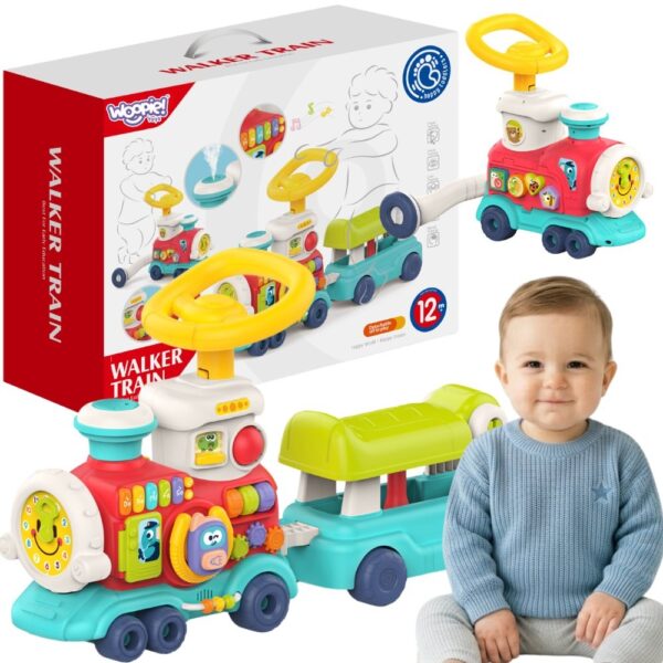 WOOPIE BABY Lokomotywa Pchacz Jeździk 2w1 Interaktywny Pociąg - 001