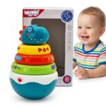 WOOPIE BABY Zabawka Sensoryczna Dino Układanka Piramidka dla Niemowląt - 009