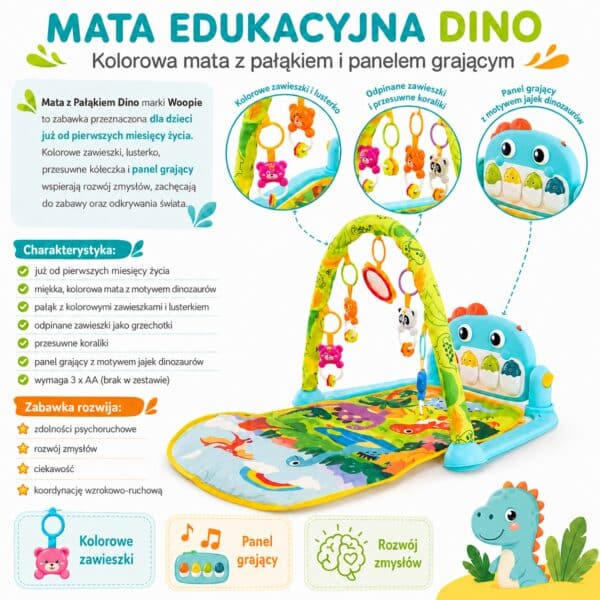 WOOPIE BABY Mata z Pałąkiem Dino - 004