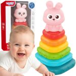 WOOPIE BABY Piramidka Sensoryczna Wieża Sorter Króliczek 6m+ - 001