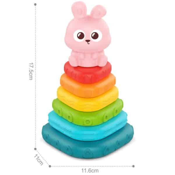 WOOPIE BABY Piramidka Sensoryczna Wieża Sorter Króliczek 6m+ - 003