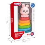 WOOPIE BABY Piramidka Sensoryczna Wieża Sorter Króliczek 6m+ - 004