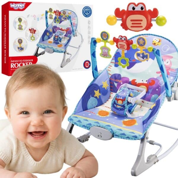 WOOPIE BABY Bujaczek Leżaczek 2w1 Krab Interaktywny Wibracje Melodie - 001