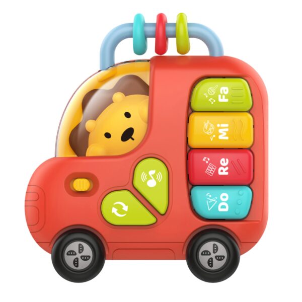 WOOPIE BABY Pianinko Interaktywne Autobus Lew Muzyczne Organki Dźwięki Światła 18m - 004