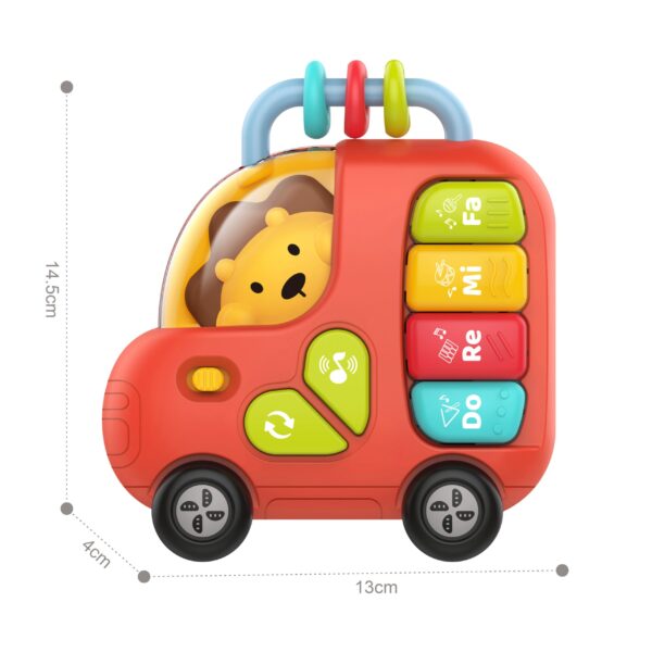 WOOPIE BABY Pianinko Interaktywne Autobus Lew Muzyczne Organki Dźwięki Światła 18m - 005