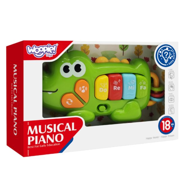 WOOPIE BABY Pianinko Interaktywne Krokodyl Organki Muzyczne Dźwięki Światło 18m+ - 004