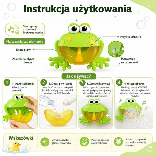 WOOPIE BABY Zabawka do Kąpieli Żaba do Robienia Piany z Melodią - 003