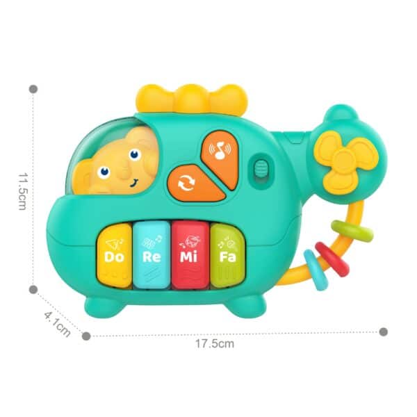 WOOPIE BABY Pianinko Interaktywne Helikopter Słoń Muzyczne Dźwięki 18m+ - 003
