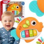 WOOPIE BABY Pianinko Interaktywne Rybka Organki Muzyczne Dźwięki Światło 18m+ - 001