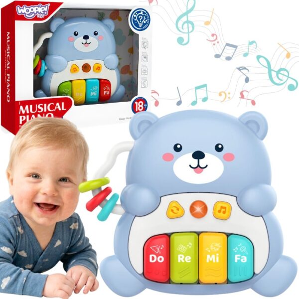 WOOPIE BABY Pianinko Interaktywne Muzyczny Miś 1 el. - 001