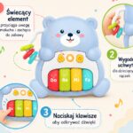 WOOPIE BABY Pianinko Interaktywne Muzyczny Miś 1 el. - 003