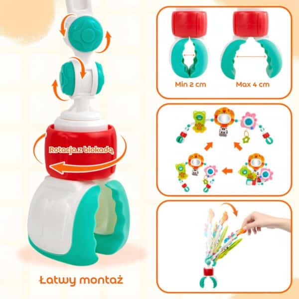 WOOPIE BABY Łuk Sensoryczny Do Łóżeczka I Wózka Zwierzęta Lew Niedźwiedź - 003