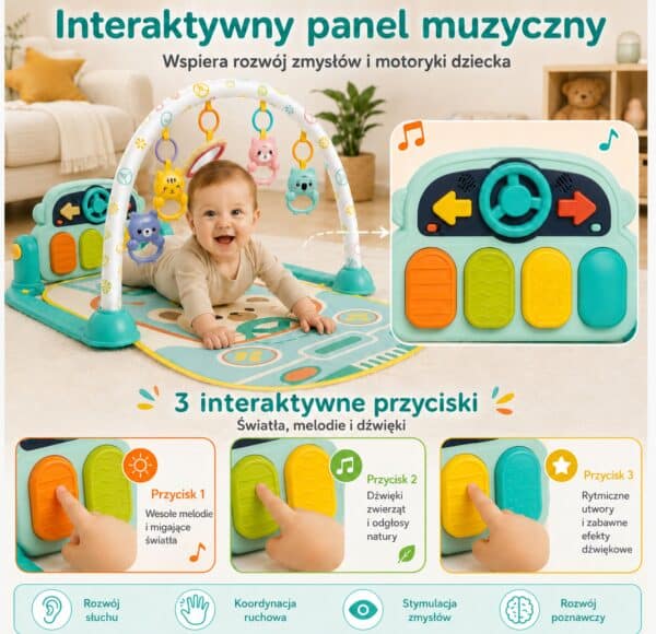 WOOPIE BABY Interaktywna Mata Edukacyjna z Pianinkiem 10el. Dźwięki - 004