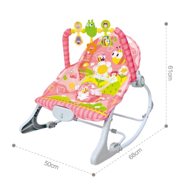 WOOPIE BABY Leżaczek Bujaczek Z Wibracjami I Pałąkiem Różowy - 004