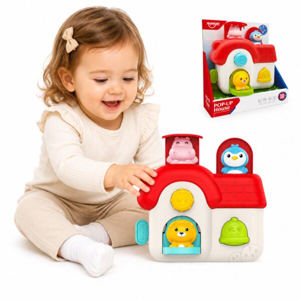 WOOPIE Interaktywny Domek Pop-Up Zwierzątka Zabawka Manipulacyjna 18m+ - 001