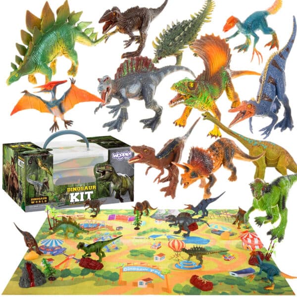 WOOPIE Duży Zestaw Figurki Dinozaury XXL + Mata "Prehistoryczny Świat" - 001