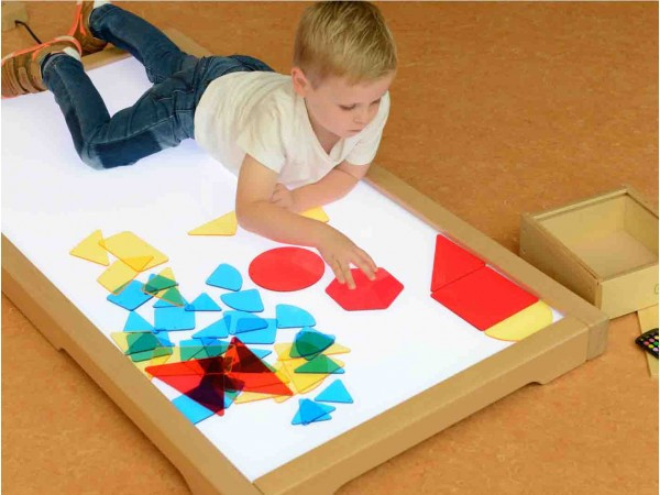 Kolorowe kształty geometryczne Masterkidz - Zestaw na stół świetlny - 003