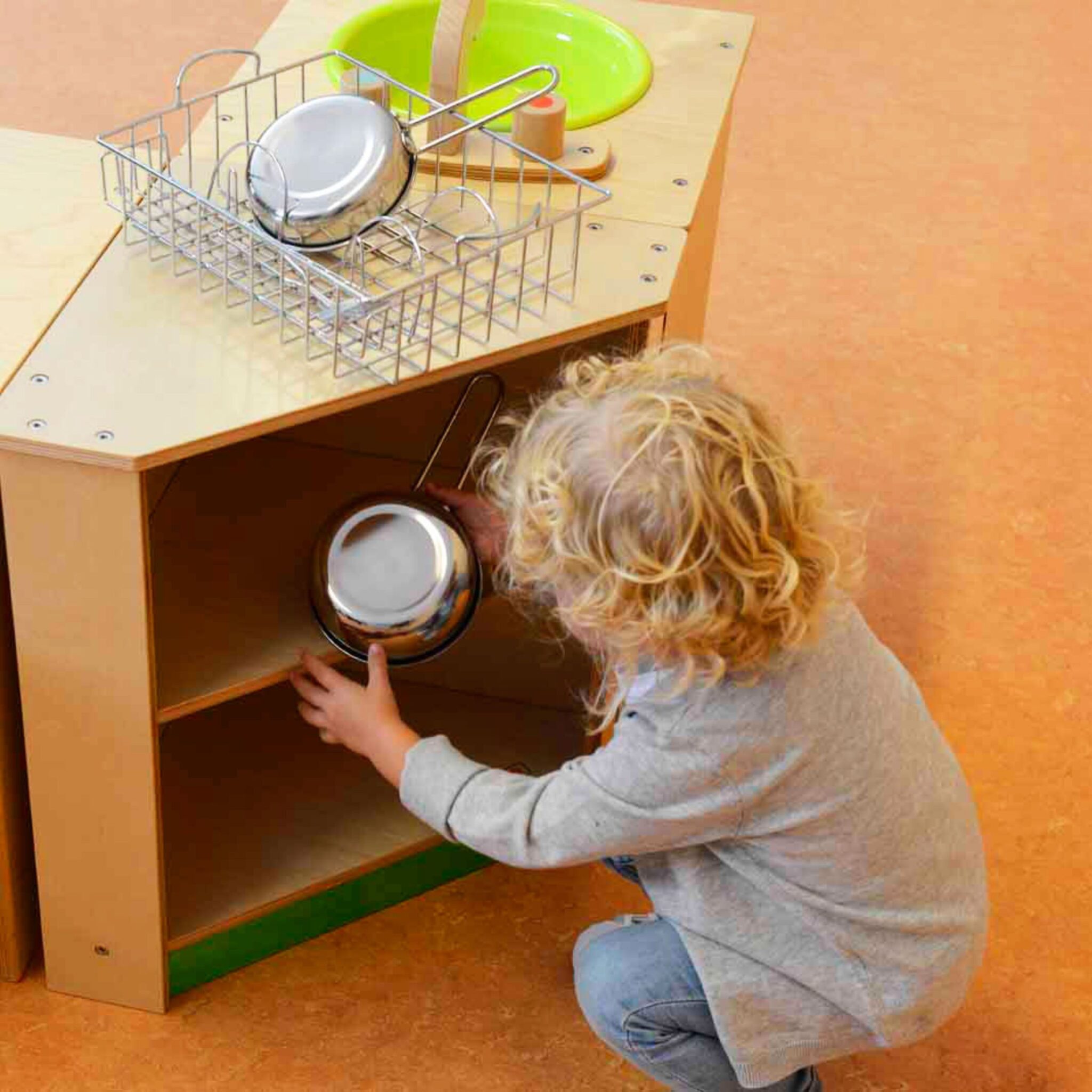 MASTERKIDZ Drewniana Szafka Kuchenna Narożna dla Dzieci - 005