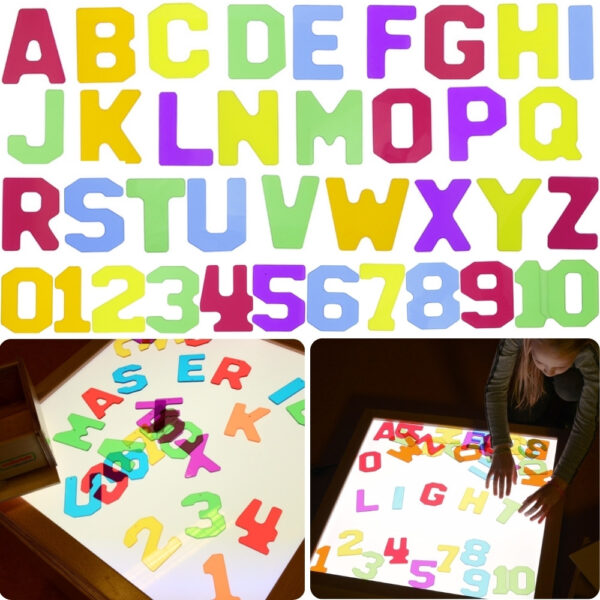 export MASTERKIDZ Przezroczyste Cyfry i Litery 38 szt. Montessori