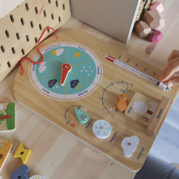 Drewniane centrum edukacyjne 6w1 Tooky Toy - Pudełko Montessori - 009