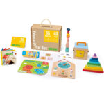 Drewniane centrum edukacyjne 6w1 Tooky Toy - Pudełko Montessori - 011