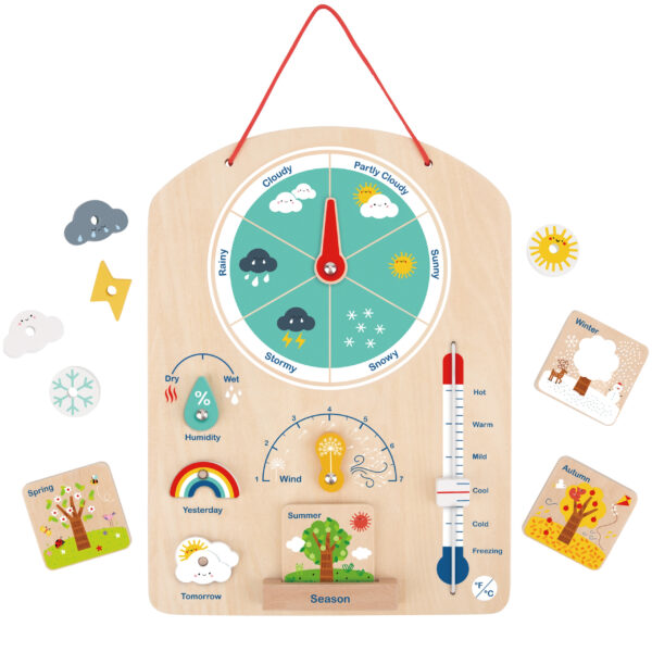 Drewniane centrum edukacyjne 6w1 Tooky Toy - Pudełko Montessori - 012