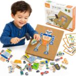 Przybijanka korkowa Roboty zestaw Montessori - Viga Toys 45 el. - 001