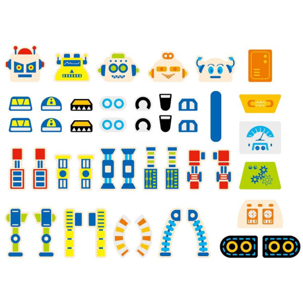 Przybijanka korkowa Roboty zestaw Montessori - Viga Toys 45 el. - 010