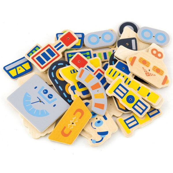 Przybijanka korkowa Roboty zestaw Montessori - Viga Toys 45 el. - 011