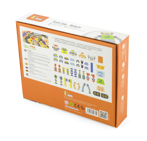 Przybijanka korkowa Roboty zestaw Montessori - Viga Toys 45 el. - 015