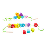 Drewniane klocki do nawlekania gąsienica nauka liczenia 20 el. - Tooky Toy - 005