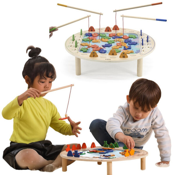 Drewniana gra łowienie rybek na magnes FSC - Viga Toys