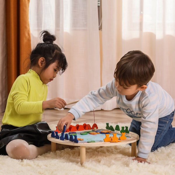 Drewniana gra łowienie rybek na magnes FSC - Viga Toys - 003