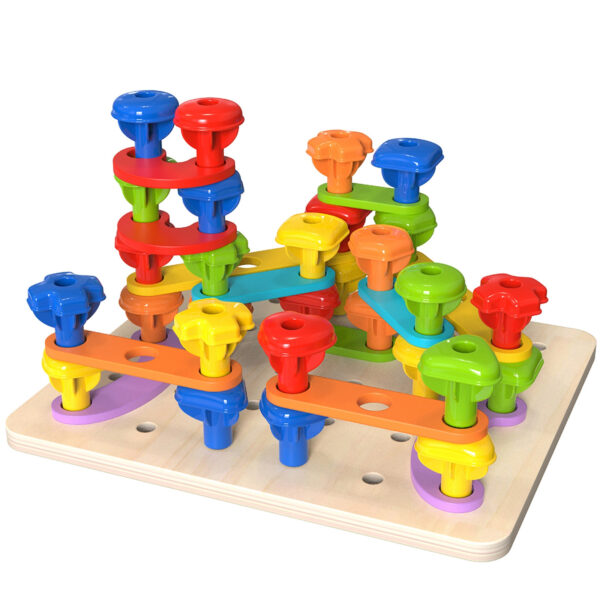 Edukacyjna Wkrętarka Mozaika Śrubki i Kształty Tooky Toy STEM - 004