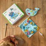Edukacyjna gra zręcznościowa 4w1 wieloryb i rybki drewniana - Tooky Toy - 005