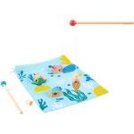 Edukacyjna gra zręcznościowa 4w1 wieloryb i rybki drewniana - Tooky Toy - 008