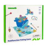 Edukacyjna gra zręcznościowa 4w1 wieloryb i rybki drewniana - Tooky Toy - 013