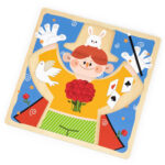 Drewniana tablica manipulacyjna klamry zamki magik Montessori - Viga - 009